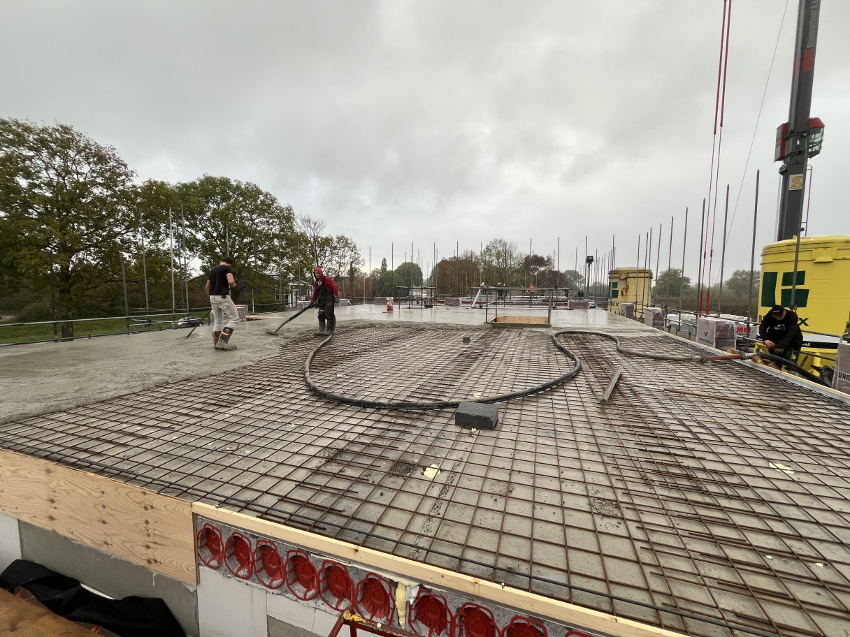 Druklaag wordt aangebracht